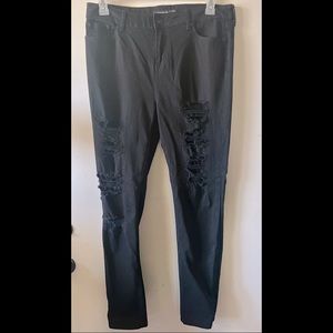 BLACKHEART Hot Topic Slashed Fishnet Skinny Jeans 15